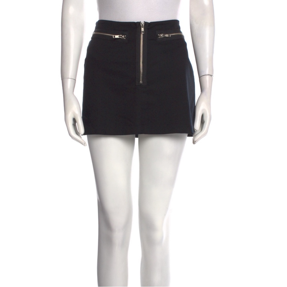 Reformation Black Mini Skirt Zipper Detail 0